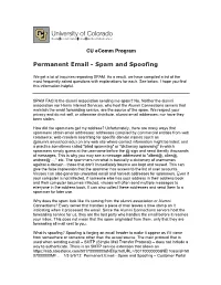 Permanent Email • Spam and Spoofing
