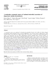 A Molecular Systematic Survey of Cultured Microbial