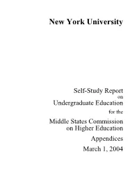 Appendices to the Self-Study