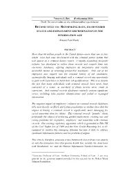BEYOND TITLE VII: RETHINKING RACE, EX-OFFENDER STATUS and EMPLOYMENT DISCRIMINATION in the INFORMATION AGE Kimani Paul-Emile *
