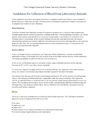 Guidelines for Collection of Blood from Laboratory Animals