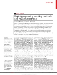 Haplotype Phasing: Existing Methods and New Developments