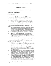 Intro to Conservation Biology Lecture 1