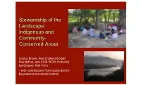 Jessica Brown, New England Biolabs Foundation, and IUCN-WCPA Protected Landscapes Task Force - with Contributions from Grazia Borrini- Feyerabend and Ashish Kothari
