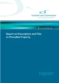 Report on Prescription and Title to Moveable Property