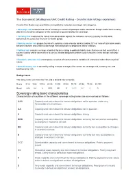 Sovereign Rating Band Characteristics Characteristics of Countries in the Different Sovereign Rating Bands Are Summarised As Follows