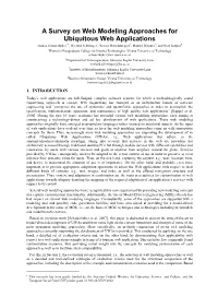 A Survey on Web Modeling Approaches for Ubiquitous Web