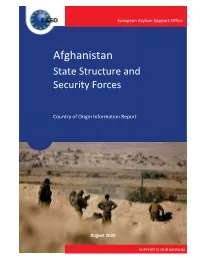 Afghanistan State Structure and Security Forces