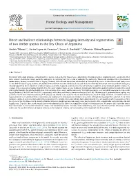 Direct and Indirect Relationships Between Logging Intensity And
