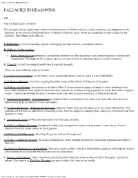 Fallacies in Reasoning