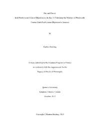 Irish Presbyterian Clerical Migration As the Key to Unlocking the Mystery of Nineteenth