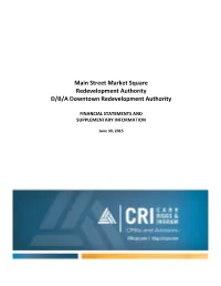Main Street Market Square Redevelopment Authority D/B/A Downtown Redevelopment Authority