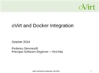 Ovirt and Docker Integration