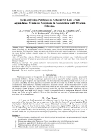 Pseudomyxoma Peritonei As a Result of Low Grade Appendiceal Mucinous Neoplasm in Association with Ovarian Fibroma
