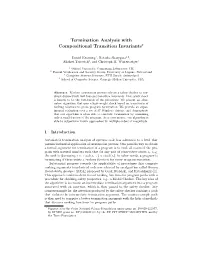 Termination Analysis with Compositional Transition Invariants*