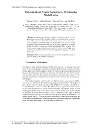 Categorical and Kripke Semantics for Constructive Modal Logics