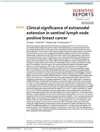 Clinical Significance of Extranodal Extension in Sentinel Lymph Node