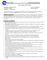 Data Analyst and Evaluator