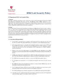 DMZ Lab Security Policy