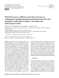 Wind-Driven Snow Conditions Control the Occurrence Of