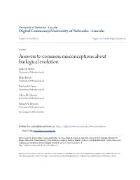 Answers to Common Misconceptions About Biological Evolution Leah M