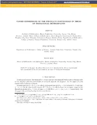 Closed Expressions of the Fibonacci Polynomials in Terms of Tridiagonal Determinants