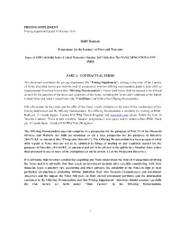 Issue of USD 1,010,000 Index-Linked Notes Due October 2021 Linked to the HANG SENG CHINA ENT INDX