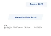 Management Data Report August 2020