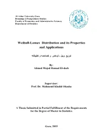 Weibull-Lomax Distribution and Its Properties and Applications