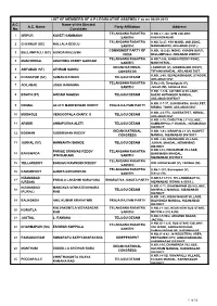 A.C. No. A.C. Name Name of the Elected Candidate Party Affiliation