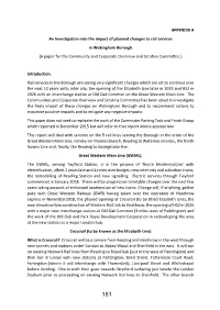 APPENDIX a an Investigation Into the Impact of Planned Changes to Rail Services in Wokingham Borough