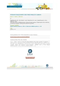 Goat and Sheep Products Value Chain Analysis in Lebanon
