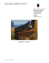 Instruction Manual - D&RGW K-27 Live Steam