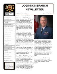Logistics Branch Newsletter