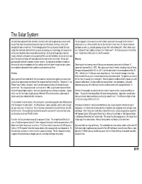 The Solar System