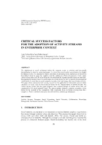 Critical Success Factors for the Adoption of Activity Streams in Enterprise Context