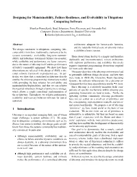 Designing for Maintainability, Failure Resilience, and Evolvability in Ubiquitous Computing Software