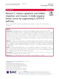 Ilamycin C Induces Apoptosis and Inhibits Migration and Invasion In