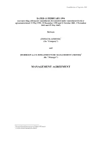 Infratil Investment Management Agreement Consolidated As at 7