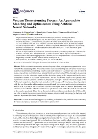 Vacuum Thermoforming Process: an Approach to Modeling and Optimization Using Artiﬁcial Neural Networks