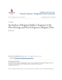 An Analysis of Regional Airlines' Response to the Pilot Shortage And