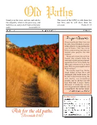 Ask for the Old Paths