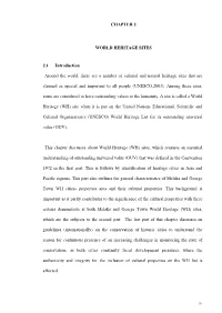 CHAPTER 2 WORLD HERITAGE SITES 2.1 Introduction Around The