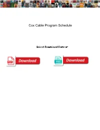 Cox Cable Program Schedule