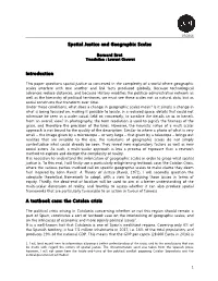Spatial Justice and Geographic Scales Introduction a Textbook Case