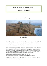 WW2 /Emergency Stories from Clare Clare In