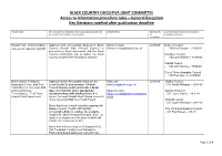 BLACK COUNTRY EXECUTIVE JOINT COMMITTEE Access to Information Procedure Rules – General Exception Key Decisions Notified After Publication Deadline