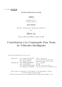 Contribution À La Commande D'un Train De Véhicules Intelligents