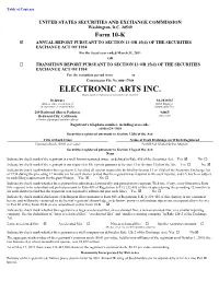 ELECTRONIC ARTS INC. (Exact Name of Registrant As Specified in Its Charter)