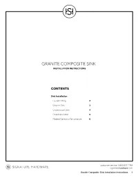 Granite Composite Sink Installation Instructions